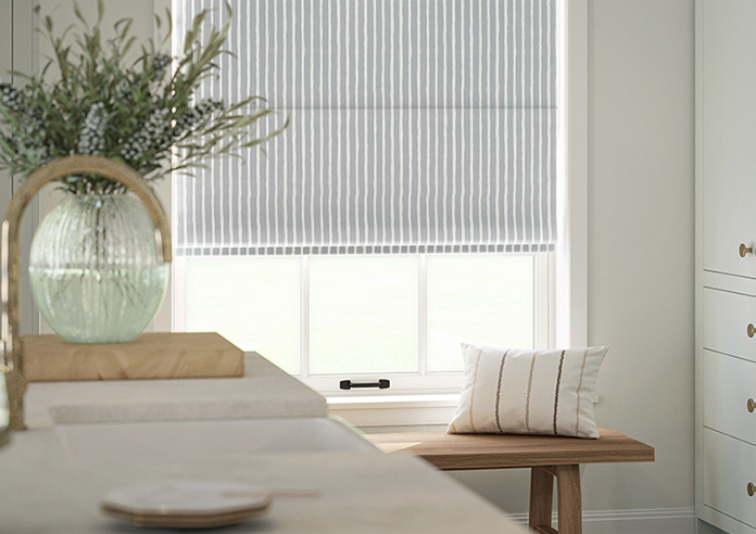 Vintage Stripe, Cool Grey - Motorised Roman Blind - Image 5
